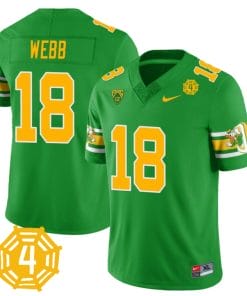 Spencer Webb Jersey #18 Oregon Ducks Honor Spencer Webb Patch Football Green