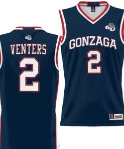 Steele Venters Jersey #2 Gonzaga Bulldogs NIL College Basketball Lightweight Black