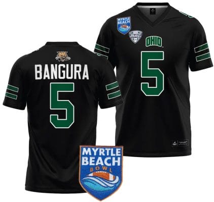 Sieh Bangura Jersey #5 Ohio Bobcats 2023 Myrtle Beach Bowl Patch College Football Black