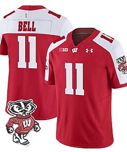 Skyler Bell Jersey #11 Wisconsin Badgers Vapor Limited College Football Red Alternate