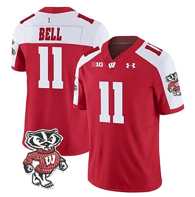 Skyler Bell Jersey #11 Wisconsin Badgers Vapor Limited College Football Red Alternate