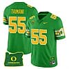 Sam Taimani Jersey #55 Oregon Ducks ‘Mighty Oregon’ Throwback Football Uniforms Oregon State Patch Green