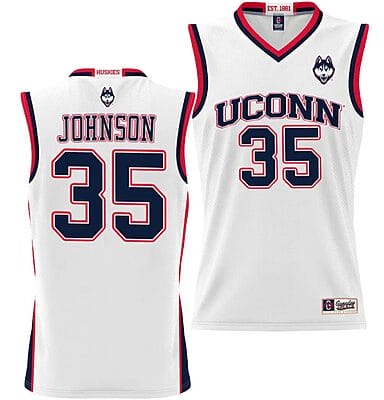 Samson Johnson Jersey #35 UConn Huskies NIL College Basketball Lightweight White