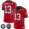 Stetson Bennett Jersey #13 Georgia Bulldogs Football 2023 Champions and Vince Dooley Patch Red All Stitched