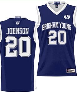 Spencer Johnson Jersey #20 BYU Cougars NIL College Basketball Jersey Lightweight Navy