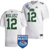 Sam Wiglusz Jersey #12 Ohio Bobcats 2023 Myrtle Beach Bowl Patch MVP Football White