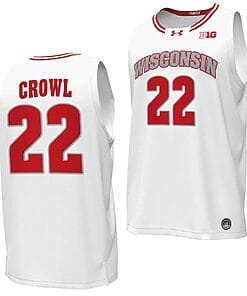 Steven Crowl Jersey #22 Wisconsin Badgers By the Players Basketball 2023-24 White