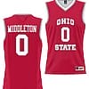Scotty Middleton Jersey #0 Ohio State Buckeyes College Basketball Lightweight Scarlet