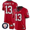 Stetson Bennett Jersey #13 Georgia Bulldogs Football Vince Dooley Patch Georgia Map Red All Stitched