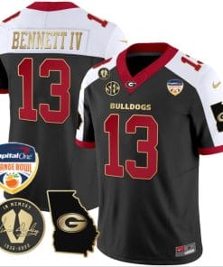 Stetson Bennett Jersey #13 Georgia Bulldogs Vapor Limited Orange Bowl Patch Alternate