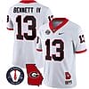 Stetson Bennett Jersey #13 Georgia Bulldogs Football Vince Dooley Patch Georgia Map White All Stitched