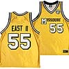 Sean East II Jersey #55 Missouri Tigers Alternate Basketball Throwback Legacy Uniform Gold