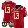 Stetson Bennett Jersey #13 Georgia Bulldogs Football 2023 Champions and Vince Dooley Patch Red Gold All Stitched
