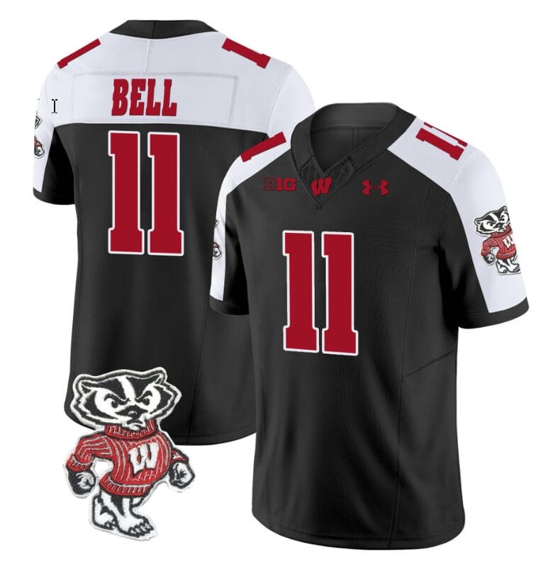 Skyler Bell Jersey #11 Wisconsin Badgers Vapor Limited College Football Black Alternate