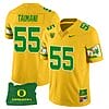 Sam Taimani Jersey #55 Oregon Ducks ‘Mighty Oregon’ Throwback Football Uniforms Oregon State Patch Yellow