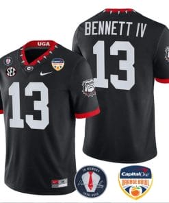 Stetson Bennett Jersey #13 Georgia Bulldogs Orange Bowl Patch Football Stitched Black