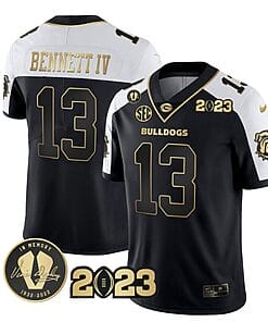 Stetson Bennett Jersey #13 Georgia Bulldogs Football 2023 Champions and Vince Dooley Patch Alternate Limited All Stitched