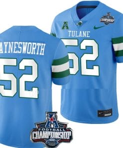 Sincere Haynesworth Jersey #52 Tulane Green Wave 2022 ACC Football Championship Blue