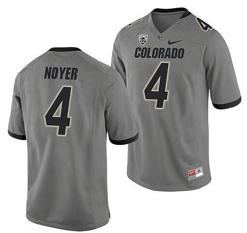 Sam Noyer Jersey #4 Colorado Buffaloes College Football Game Gray