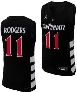 Sam Rodgers Jersey #11 Cincinnati Bearcats College Basketball Replica 2023-24 Black