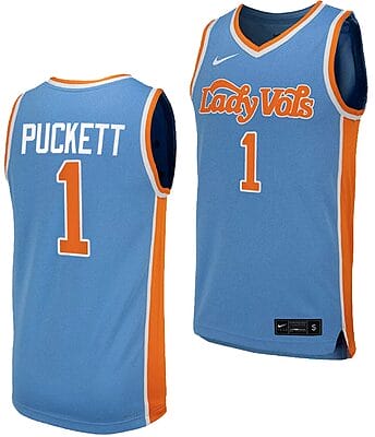 Sara Puckett Jersey #1 Tennessee Lady Vols Replica College Basketball Blue Uniform