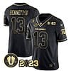 Stetson Bennett Jersey #13 Georgia Bulldogs Football Black Gold All Stitched