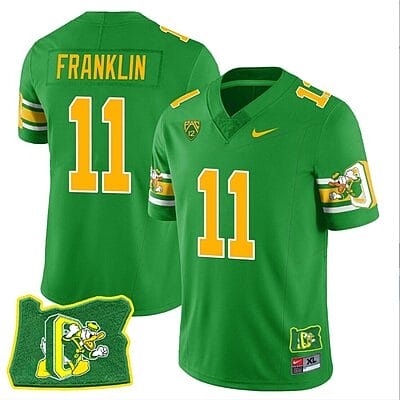 Troy Franklin Jersey #11 Oregon Ducks ‘Mighty Oregon’ Throwback Football Oregon State Green