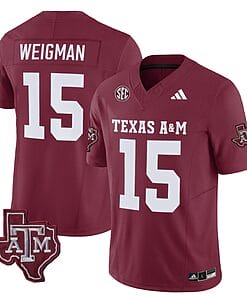 Texas A&M Aggies Conner Weigman Jersey #15 Vapor Limited College Football Maroon