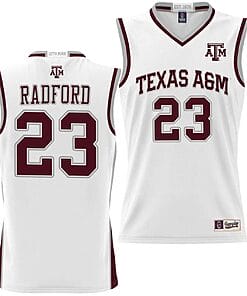 Tyrece Radford Jersey #23 Texas Aggies NIL College Basketball Jersey Lightweight White
