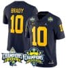 Tom Brady Jersey #9 Michigan Wolverines 2023 Big Ten Back to Back Champions Patch Stitched Navy