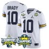 Tom Brady Jersey #9 Michigan Wolverines 2023 Big Ten Back to Back Champions Patch Stitched White