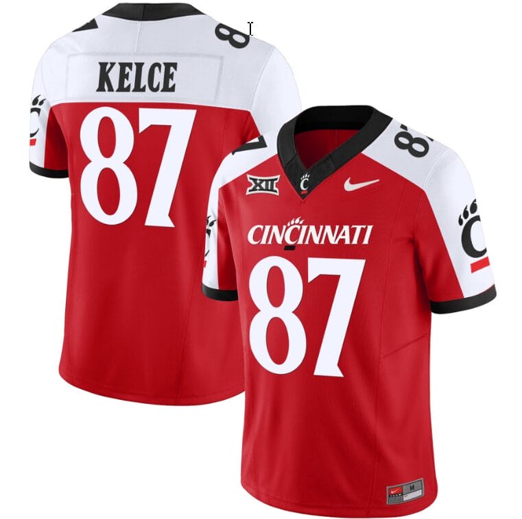 Travis Kelce Jersey #87 Cincinnati Bearcats Vapor Limited College Football All Stitched Red Alternate