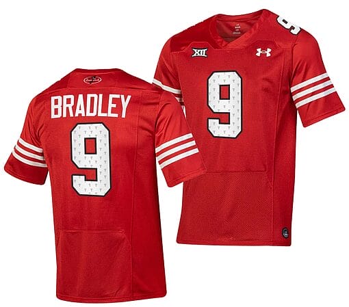 Texas Tech Red Raiders Jerand Bradley Jersey #9 College Football Throwback Stitched Red