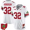 TreVeyon Henderson Jersey #32 Ohio State Buckeyes Football Stitched Ohio Map Patch White Style 2