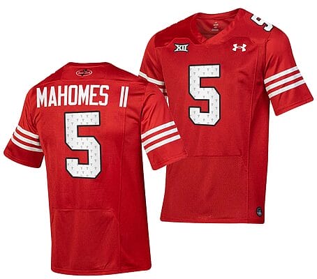 Texas Tech Red Raiders Patrick Mahomes II Jersey #5 College Football Throwback Stitched Red