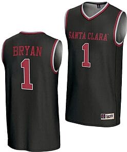 Tyeree Bryan Jersey #1 Santa Clara Broncos Basketball NIL Lightweight Black