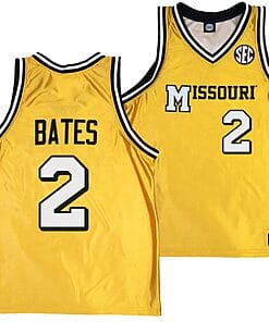 Tamar Bates Jersey #2 Missouri Tigers Alternate Basketball Throwback Legacy Uniform Gold