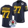 Trevor Keegan Jersey #77 Michigan Wolverines Rose Bowl Game 2024 Patch College Football Playoff Navy