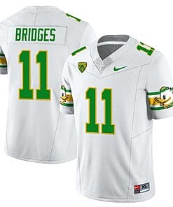 Trikweze Bridges Jersey #11 Oregon Ducks ‘Mighty Oregon’ Throwback College Football Uniforms White
