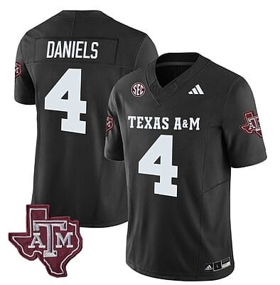 Texas A&M Aggies Amari Daniels Jersey #4 Vapor Limited College Football Black