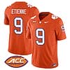 Travis Etienne Jersey #9 Clemson Tigers Vapor Limited Acc Patch College Football Stitched Orange