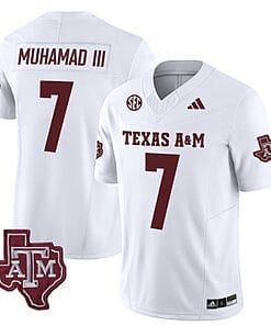 Texas A&M Aggies Moose Muhammad III Jersey #7 Vapor Limited College Football White