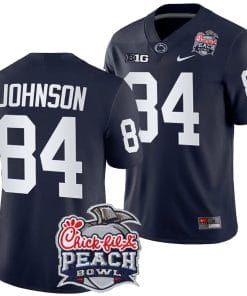 Theo Johnson Jersey #84 Penn State Peach Bowl Patch 2024 College Football Navy