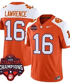 Trevor Lawrence Jersey #16 Clemson Tigers Vapor Limited Champions Patch College Football Stitched Alternate