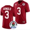 Terrion Arnold Jersey #3 Alabama Crimson Tide Rose Bowl Game 2024 Patch College Football Playoff Crimson