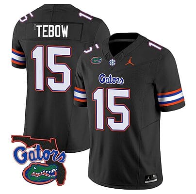 Tim Tebow Jersey #15 Florida Gators Vapor Limited Florida Map College Football Black