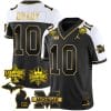 Tom Brady Jersey #9 Michigan Wolverines 2023 Big Ten Back to Back Champions Patch Stitched Gold Alternate