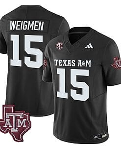 Texas A&M Aggies Conner Weigman Jersey #15 Vapor Limited College Football Black