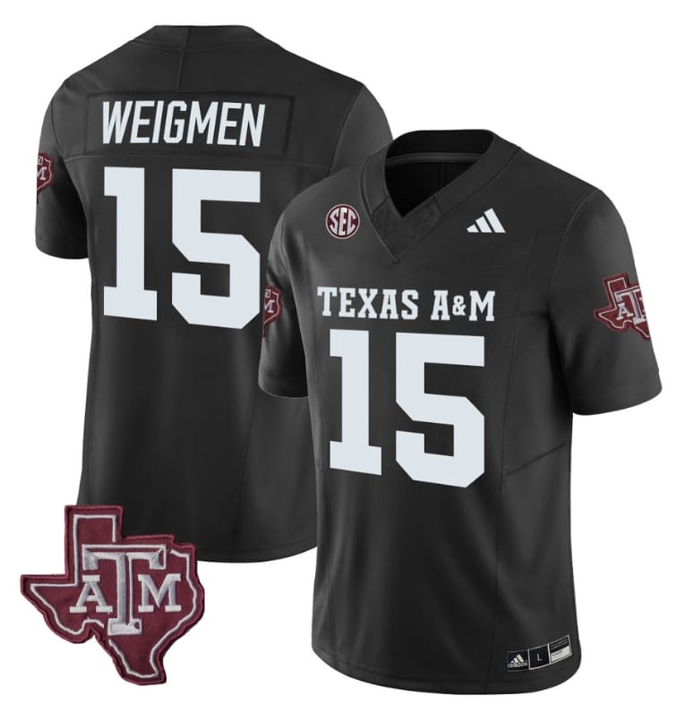 Texas A&M Aggies Conner Weigman Jersey #15 Vapor Limited College Football Black