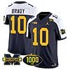 Tom Brady Jersey #10 Michigan Wolverines 1000 Wins Patch Vapor College Football Navy Alternate
